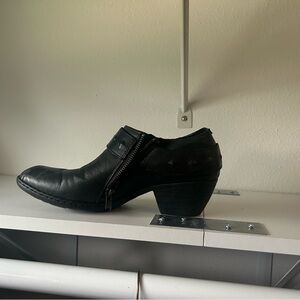 Born Black Ankle Booties with Curved Heel